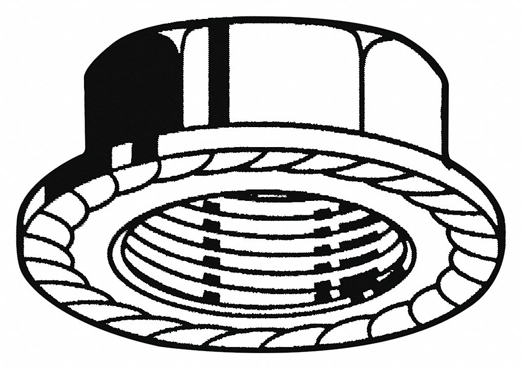 Lock Nut: M4x0.70 Thread, Steel, Class 8, Zinc-Plated, 7 mm Hex Wd, 4 1/2 mm Hex Ht, 100 PK