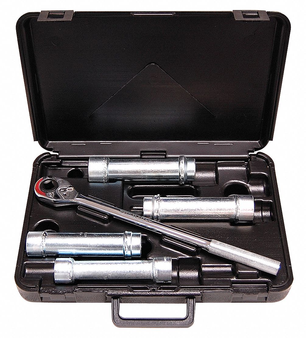 Socket Wrench Set: 1/2 in Drive, 4 Piece, 6-Point, Metric