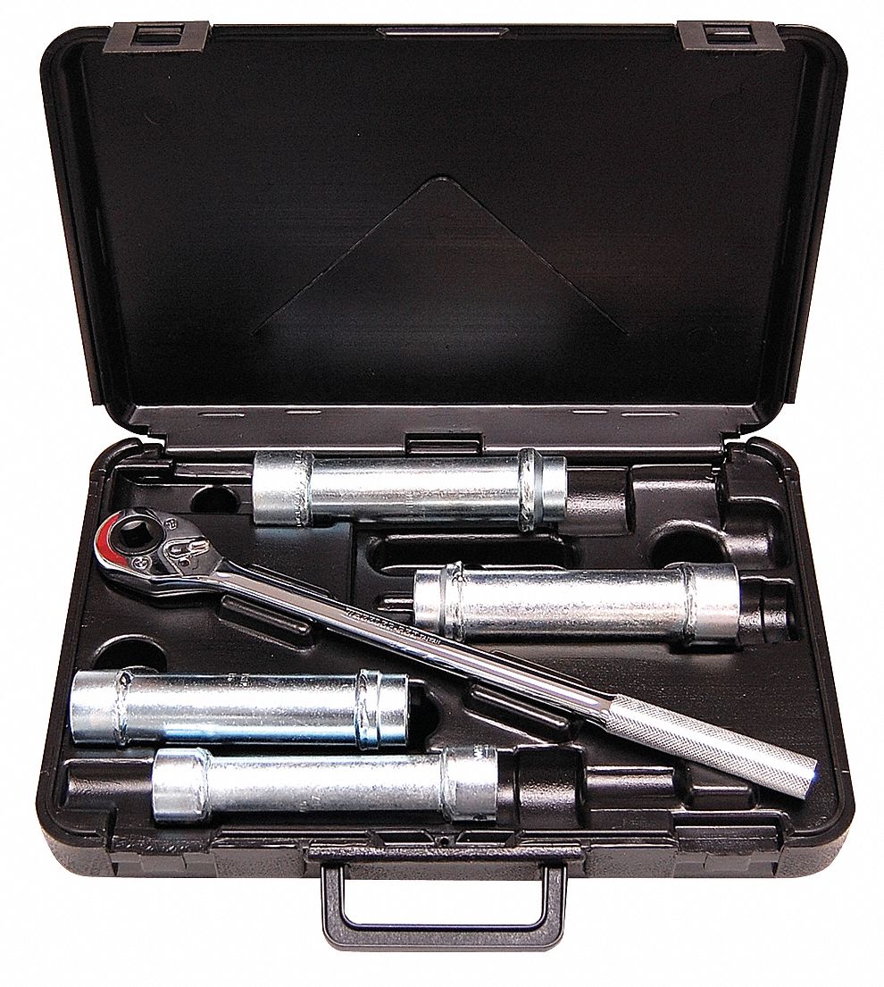 Socket Wrench Set: 1/2 in Drive, 5 Piece, 6-Point, Metric