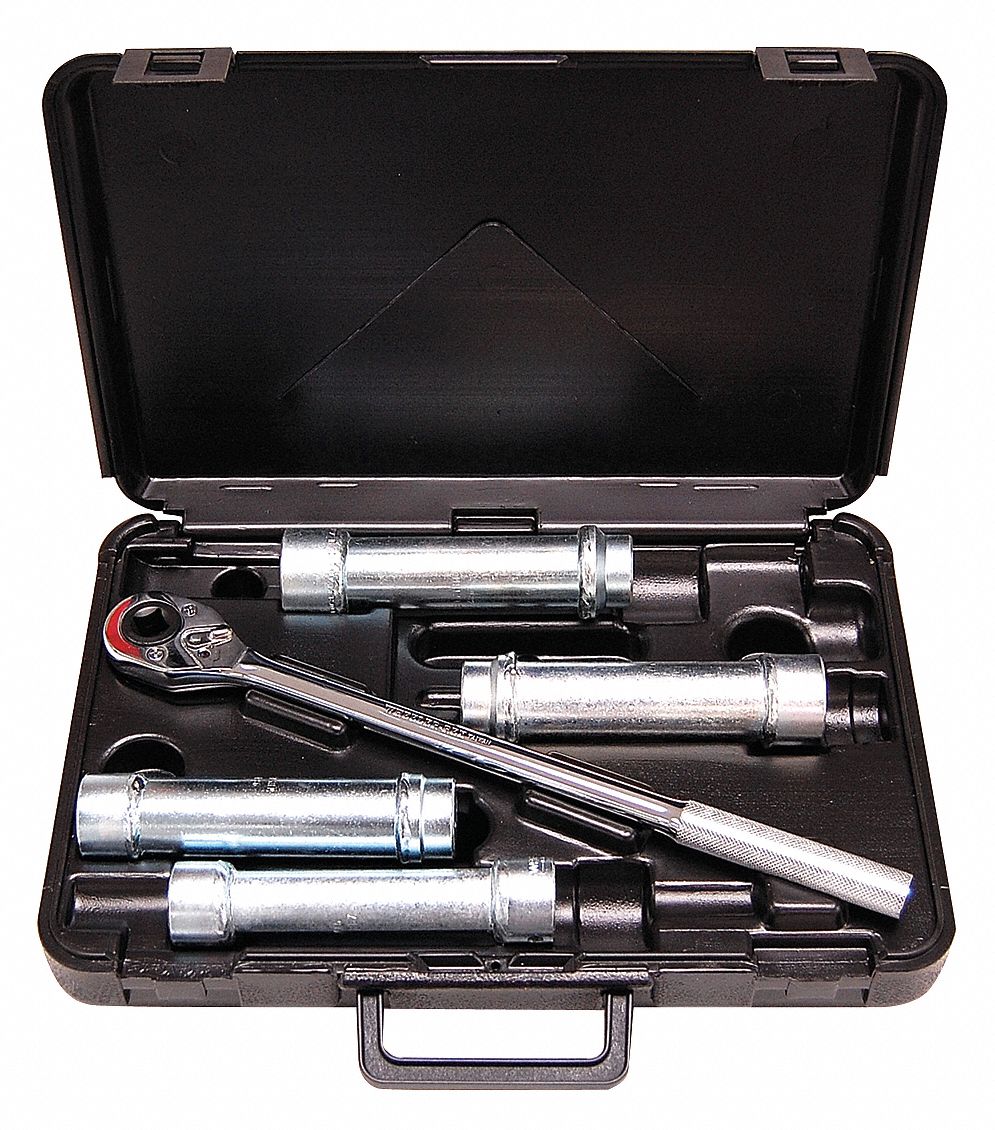 Socket Wrench Set: 1/2 in Drive, 5 Piece, 6-Point, Metric