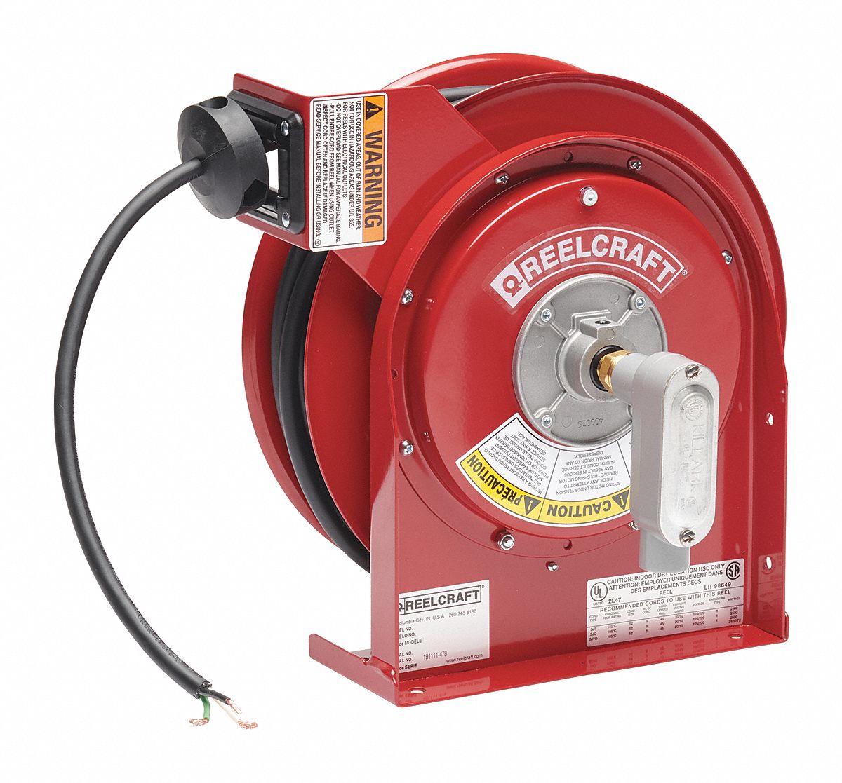 CORD REEL FLYING LEADS 45FT 12 AWG/3 COND