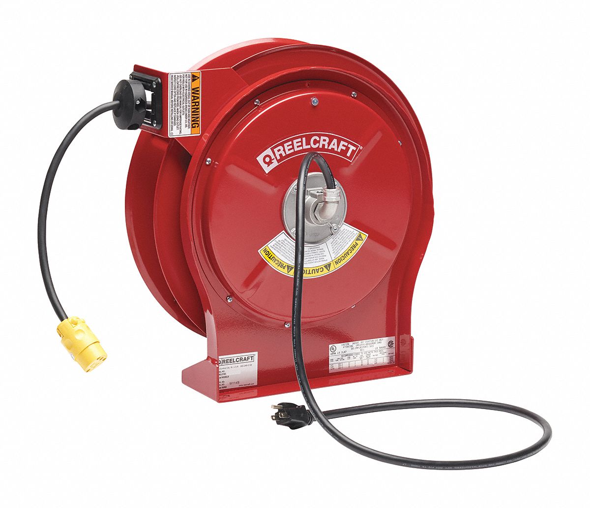 REELCRAFT, CORD REEL SINGLE OUTLET 50FT 12 AWG/3 COND 38L473L 5550