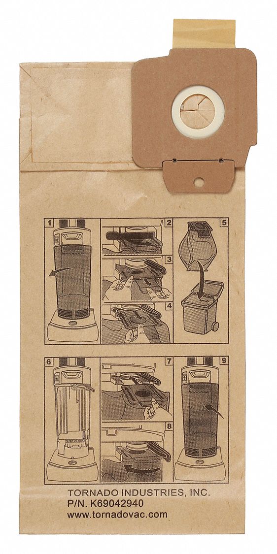 Vacuum Bag: Tornado, 91449/91451, Dry, Paper, 1-Ply, Std, K69042940