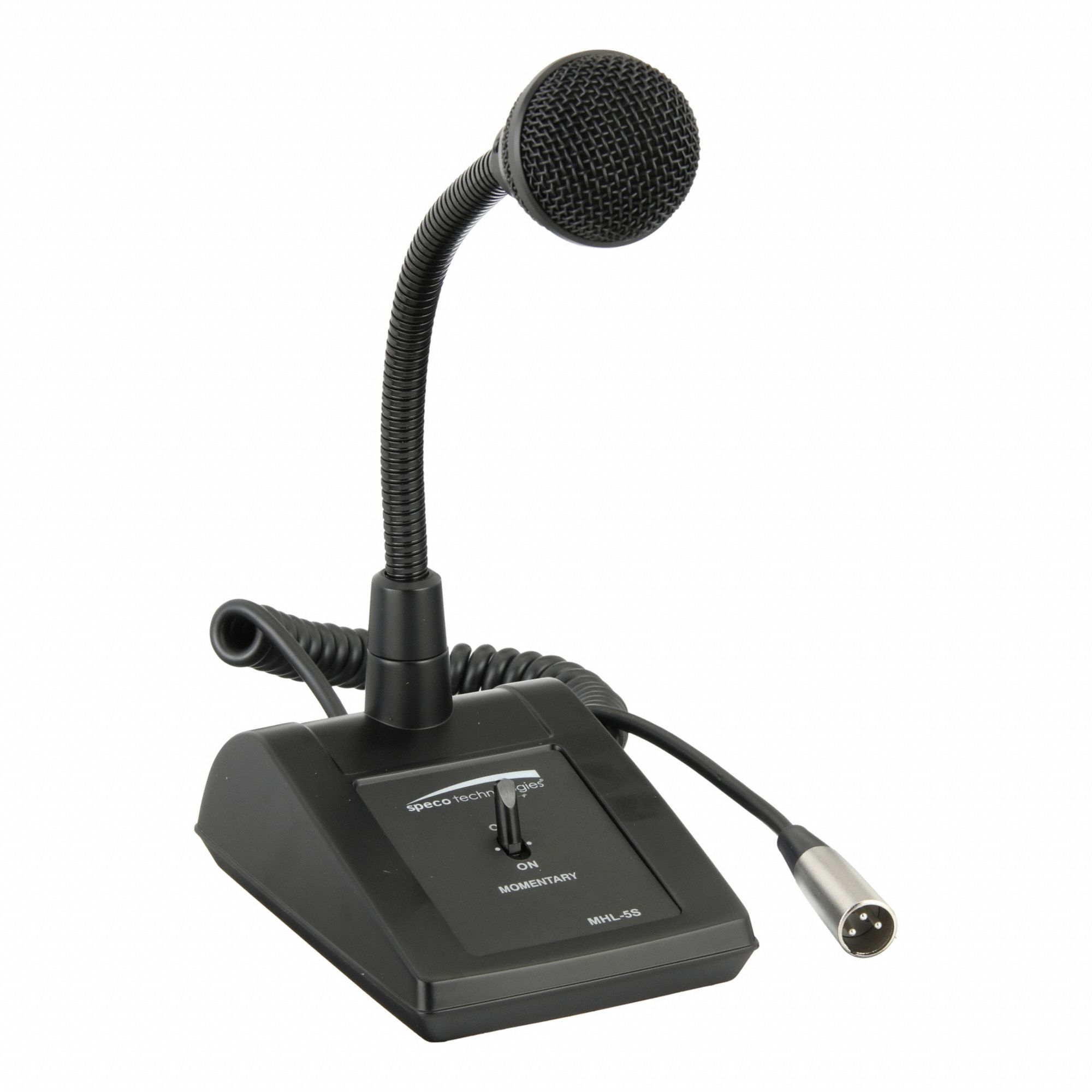 Desktop Microphone: XLR Male Connector, Lock Down Switch/Momentary Switch