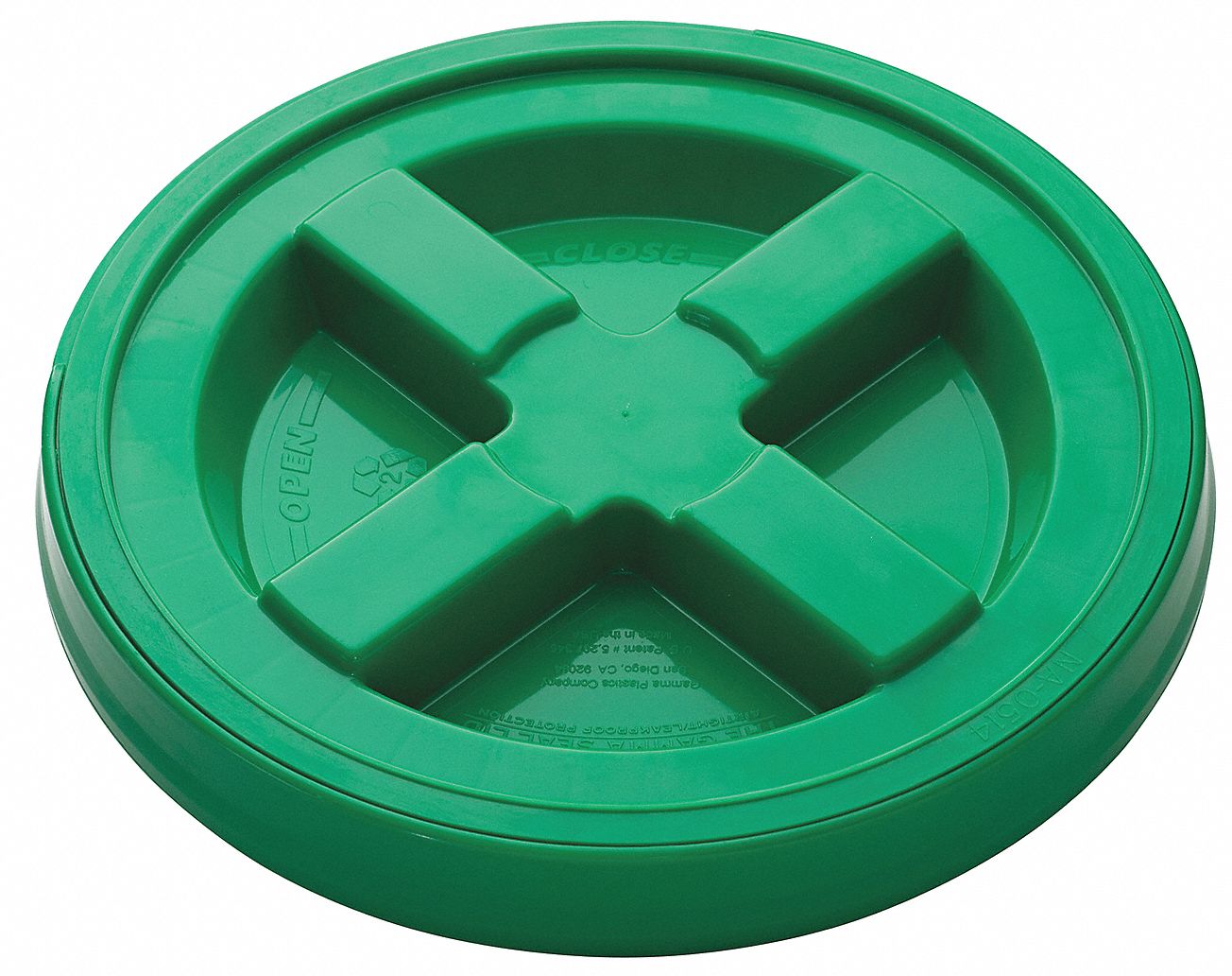 PLASTIC PAIL LID,DIA 12-3/8 IN,GREE