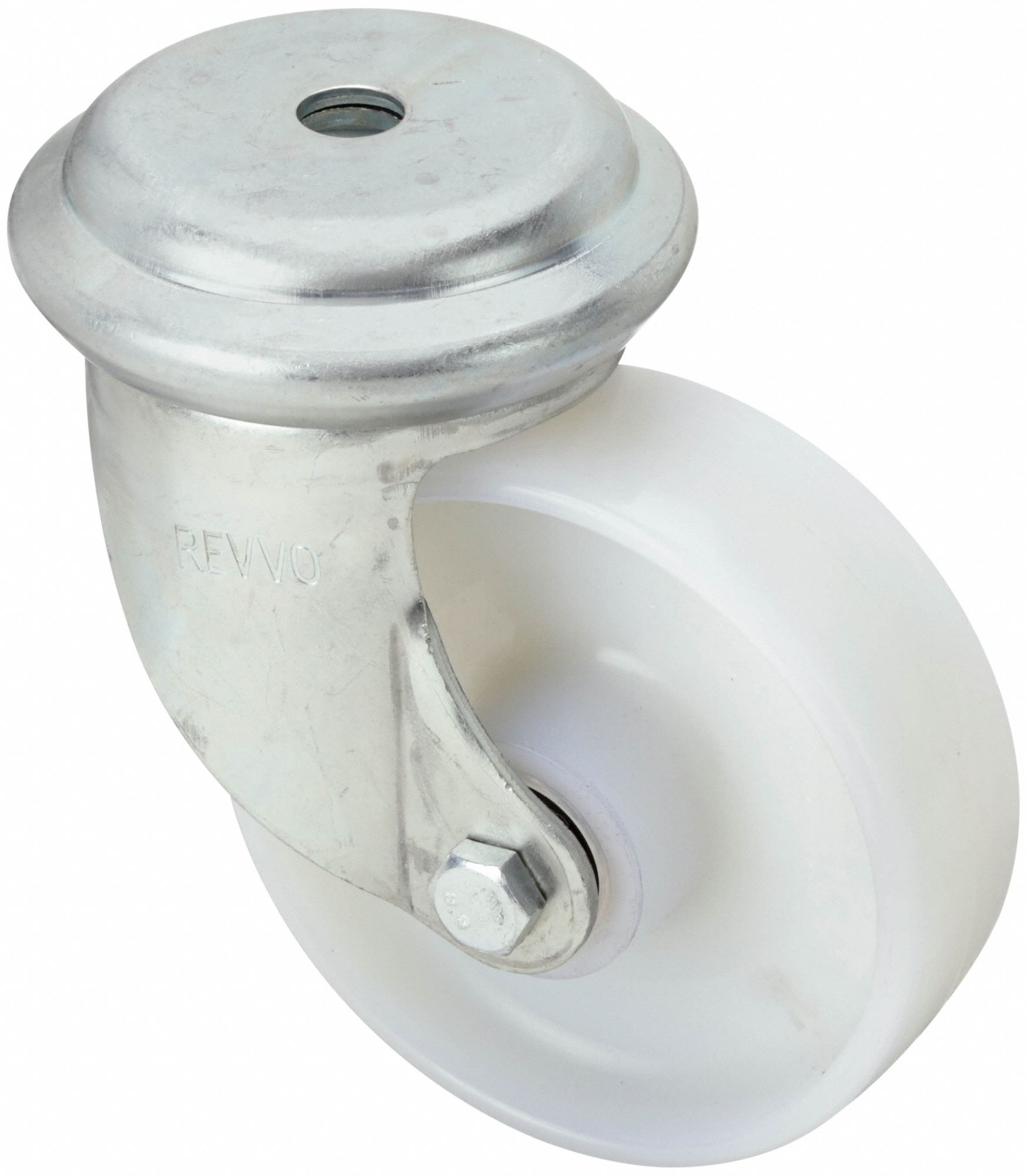 Bolt-Hole Caster: Swivel, No Brake, Nylon, 3 in Wheel Dia., 1 3/8 in Wheel Wd, Nylon