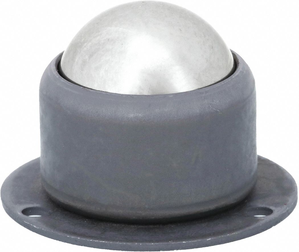 Ball Transfer: 1 1/8 in Ball Dia - Ball Transfer, 180 lb Ball Load Capacity, 1 3/8 in Projection