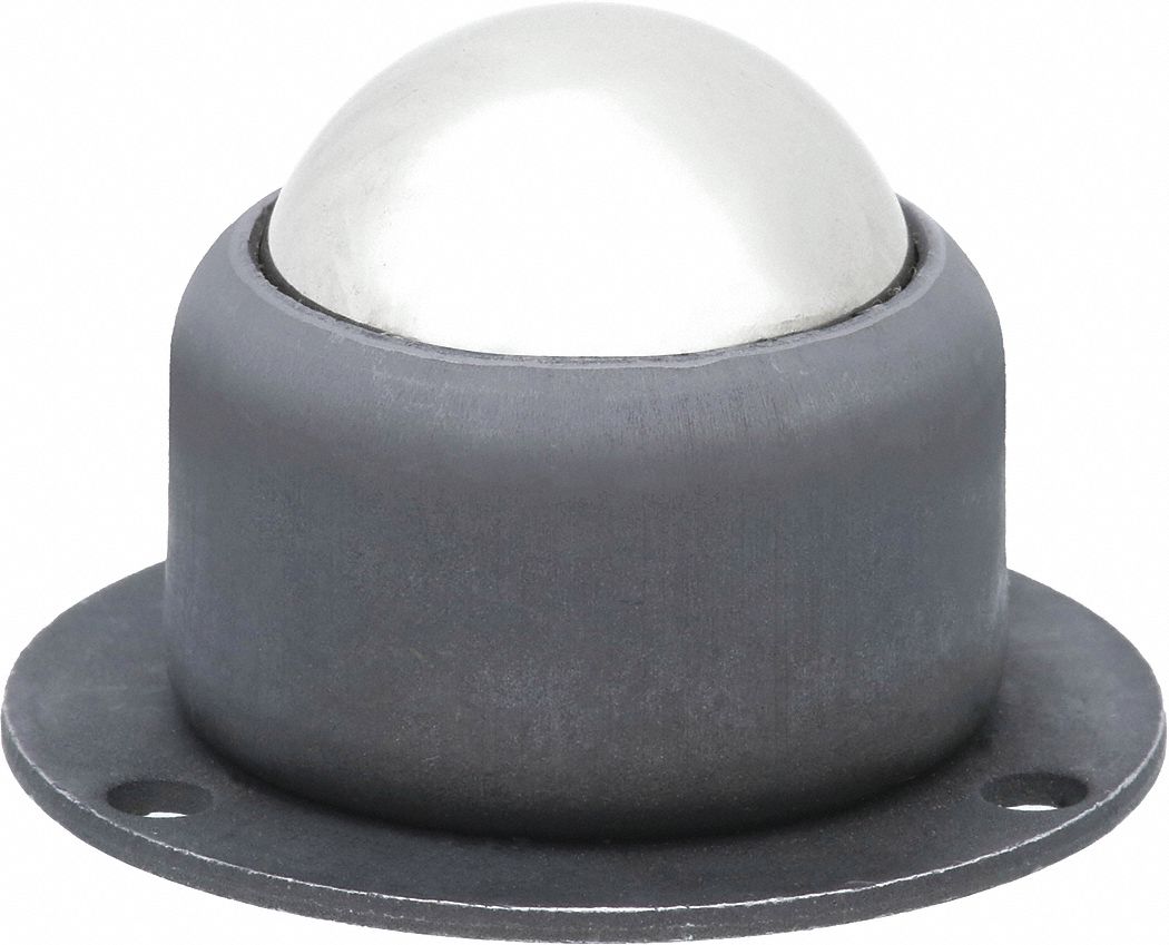 Ball Transfer: 1 in Ball Dia - Ball Transfer, 135 lb Ball Load Capacity, 1 1/4 in Projection, Steel