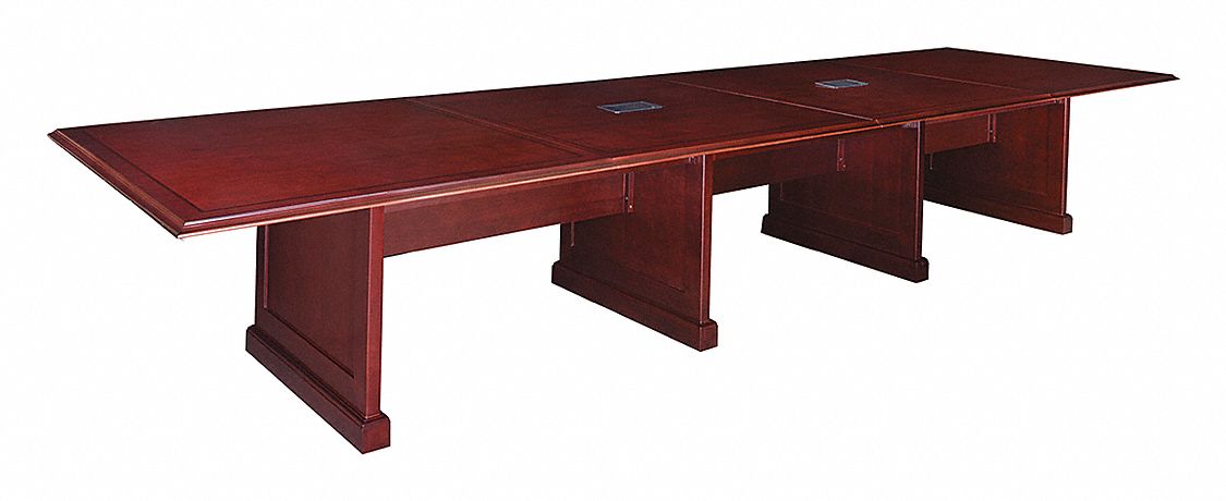 Conference Table: Rectangle, Veneer, Mahogany, 192 in Overall Lg, 50 in Overall Wd, Wood