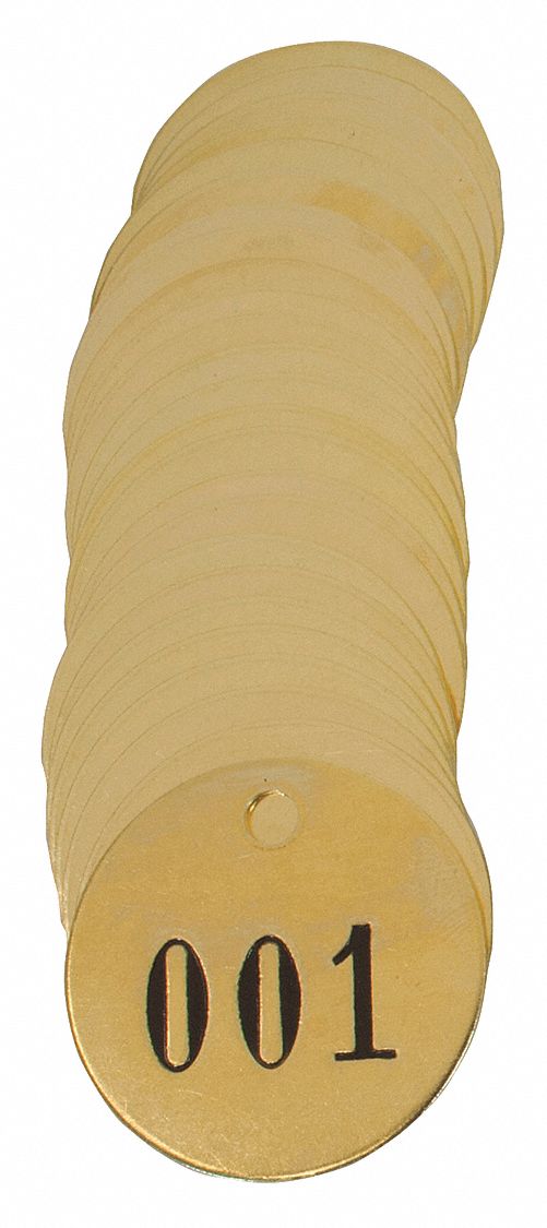 Brass Tags, Brass, 1in H, 1in W