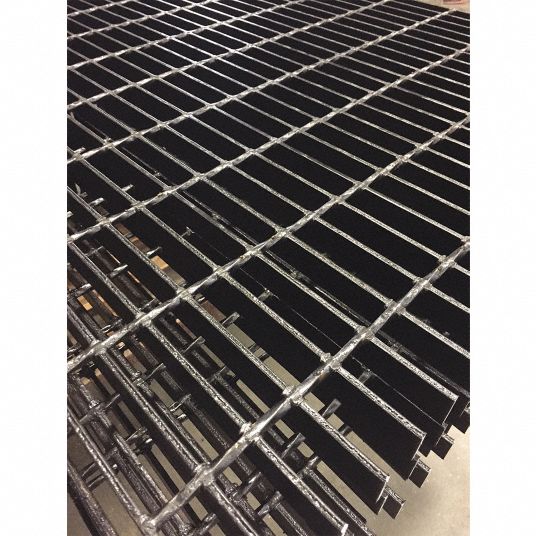 A1011 Carbon Steel Rectangular Grating: Serrated, Galvanized, 24 in x 6 ft  Nominal Size (WxL)