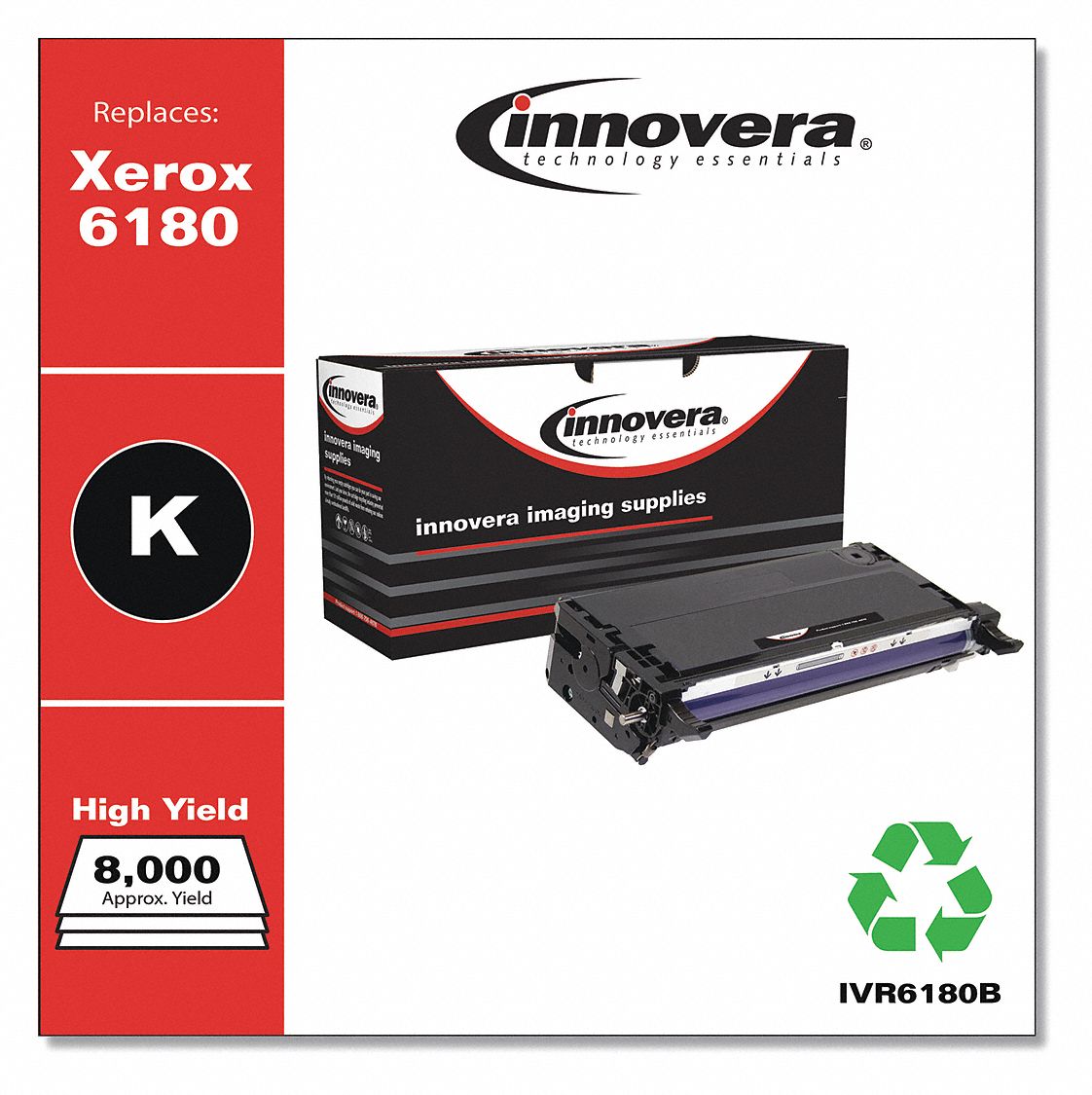 INNOVERA Toner Cartridge: 6180, Remanufactured, Xerox, Phaser, Phaser ...