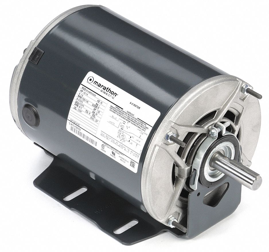 Belt Drive Motor: 2 Speed, Open Drip Proof, Cradle Base Mount, 1/2 hp/1/6 hp Horsepower