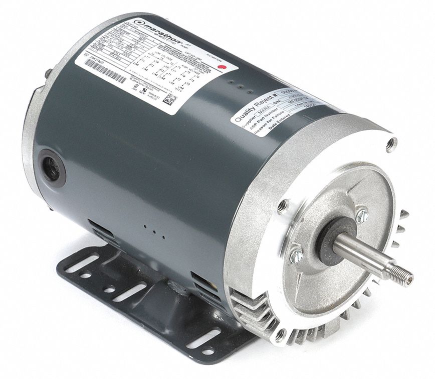 MARATHON MOTORS General Purpose Pump Motor, 3 HP, 3-Phase, Nameplate ...