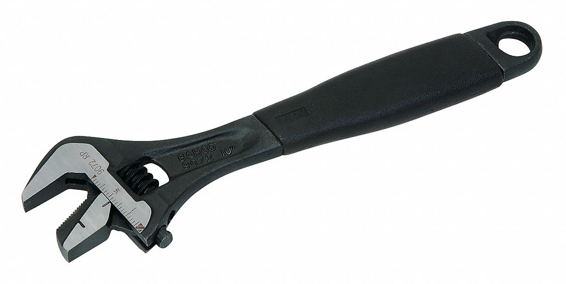 BAHCO Adj./Pipe Wrench, 8", 11/8" Cap., Black 38N229BAH9071RPUS