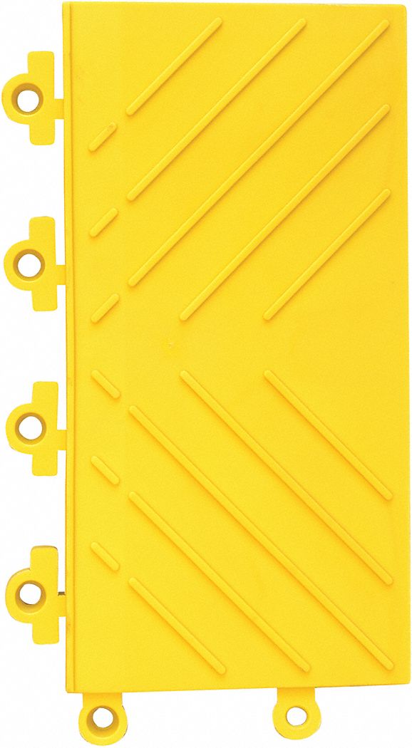 Ramp Edge: Ramp Edge, 6 in x 12 in, NOTRAX Diamond Flex-Lok™, Diamond Plate, Yellow, Vinyl, 6 PK