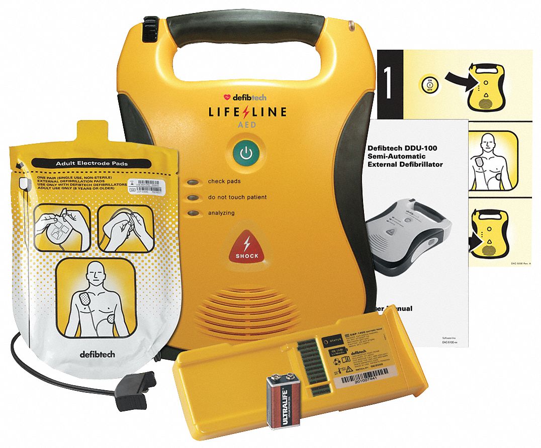 DEFIBTECH SemiAutomatic Lifeline AED with Rx, AHA Compliant 38N654