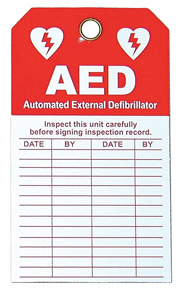 38N693 - AED Inspection Tag 5x4