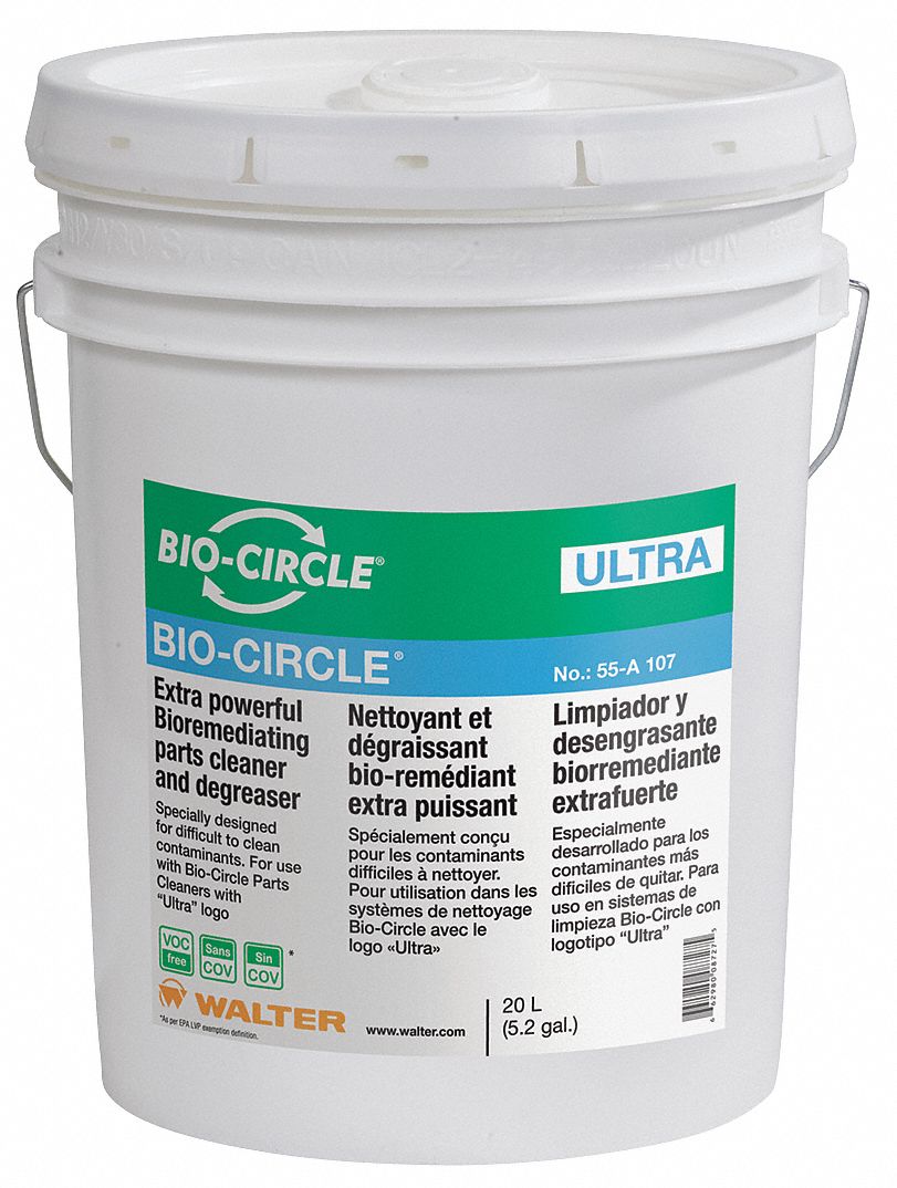 BIOCIRCLE Parts Washer Cleaning Solution 5.2 gal Size, Cloudy