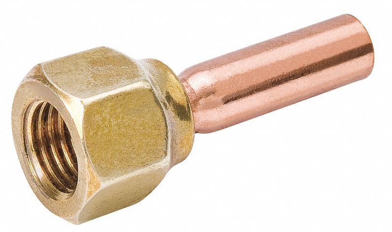 FLARE X SOLDER ADAPTER, BRASS/COPPER, 700 PSI, ⅜ X ⅜ IN, 1 11/16 IN