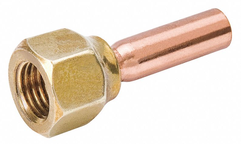 FLARE X SOLDER ADAPTER, BRASS/COPPER, 700 PSI, ½ X½ IN, 1 15/16 IN