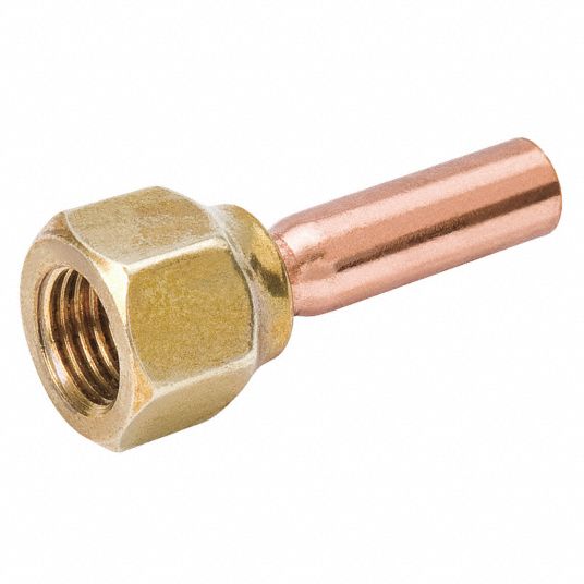 MUELLER Swivel FE Flare X Solder Adapter: 1/2 in x 1/2 in, 700 psi Max.  Working Pressure, A 15727