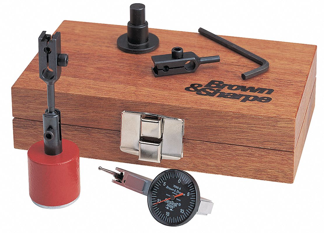 TESA BROWN & SHARPE Item Dial Test Indicator & Mini Mag Base, 1.07 in
