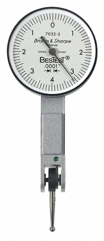 Horizontal Dial Test Indicator: 0 in to 0.008 in, Horizontal, Inch
