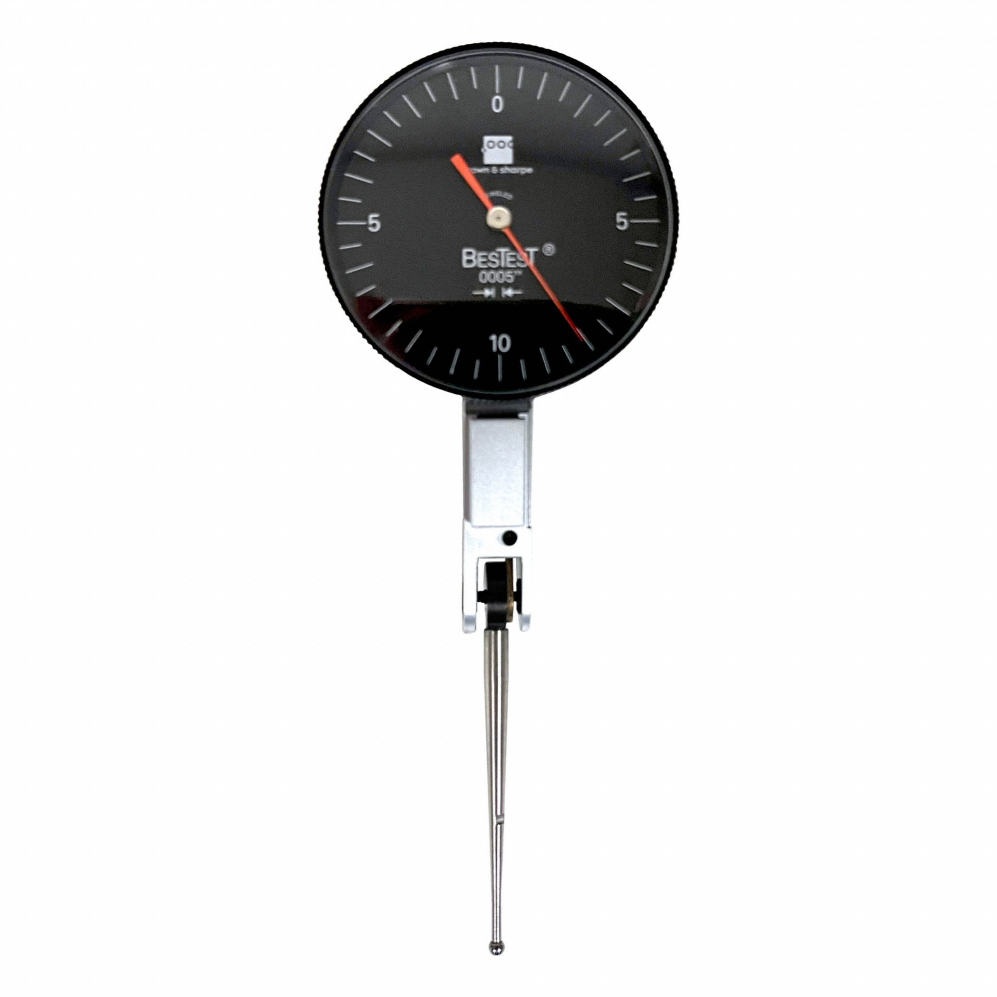 Horizontal Dial Test Indicator: 0 in to 0.02 in, Horizontal, Inch, +/- 0.0005 in