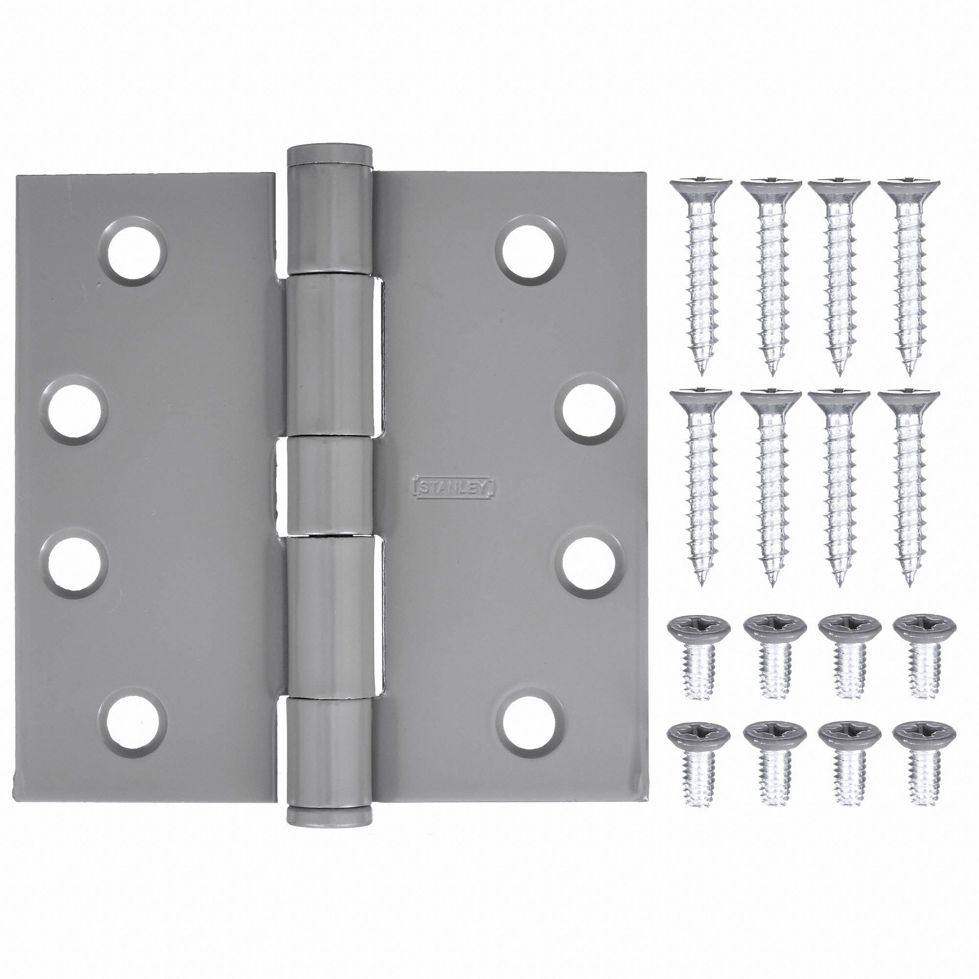 STANLEY Butt Hinge 4 Holes per Leaf, 4 1/2 in Door Leaf Ht, 1 1/2 in