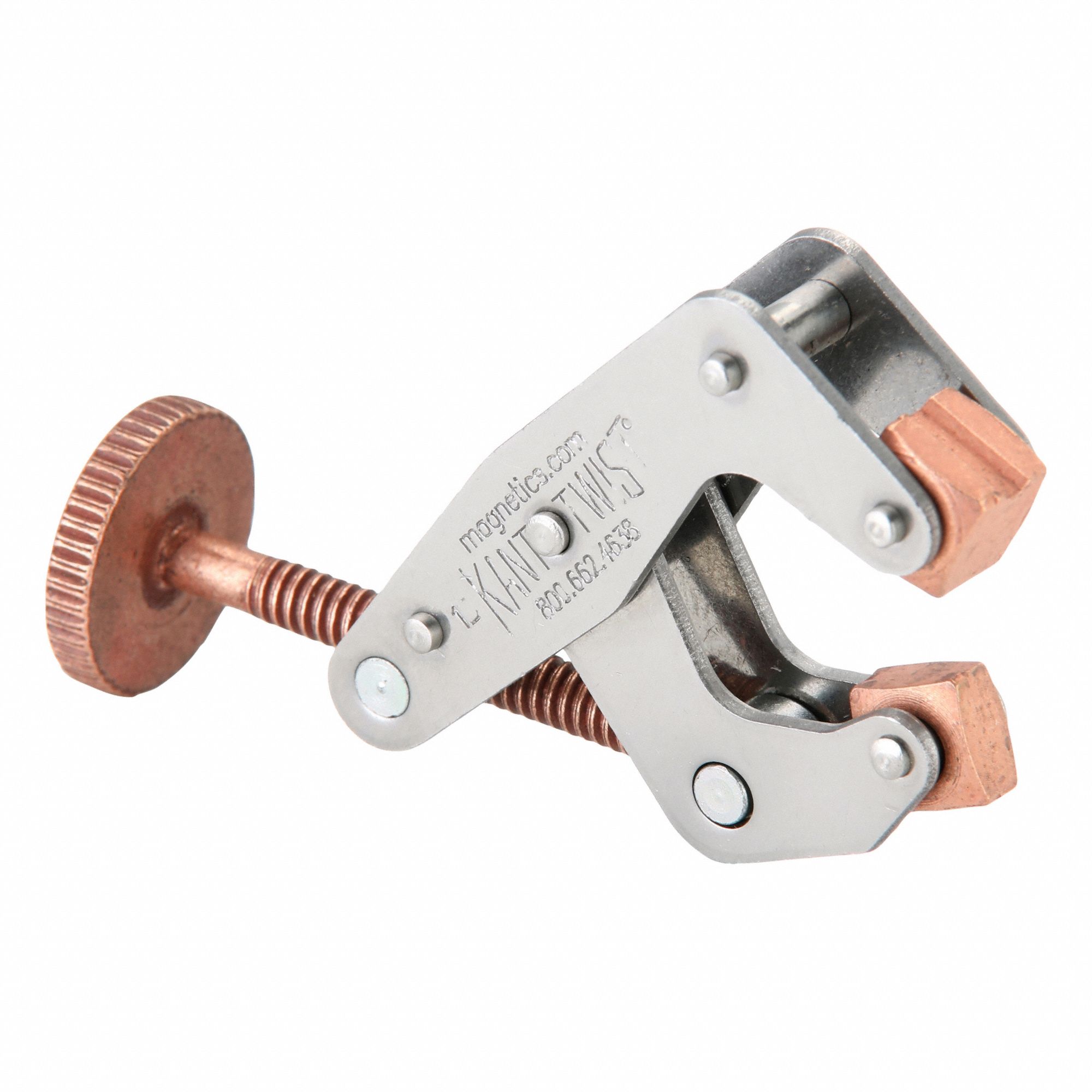 Cantilever Clamp: Light Duty, Flat/V-Grooved, Round Handle, 1 in Jaw Opening, Steel