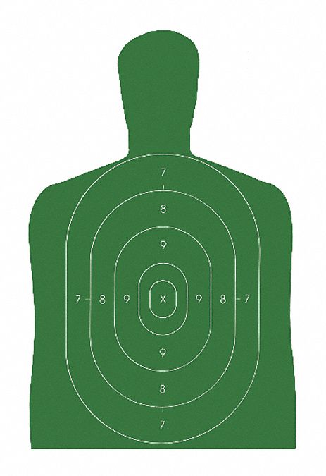 Action Target Full Size B 27 Silhouette Target Scoring And Qualification Green 35 In Ht 50 Pk 38ne35 B 27e Green 50 Grainger