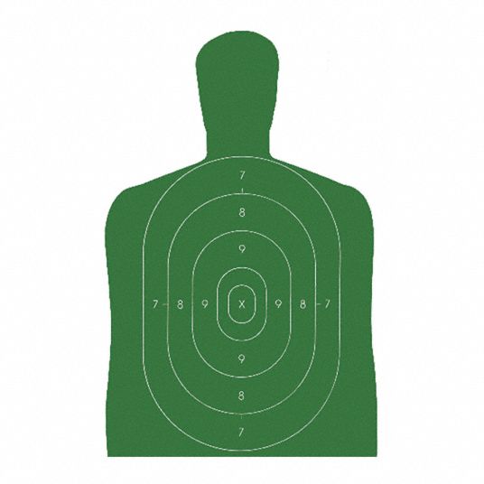 Action Target Full Size B 27 Silhouette Target Scoring And Qualification Green 35 In Ht 50 Pk 38ne35 B 27e Green 50 Grainger