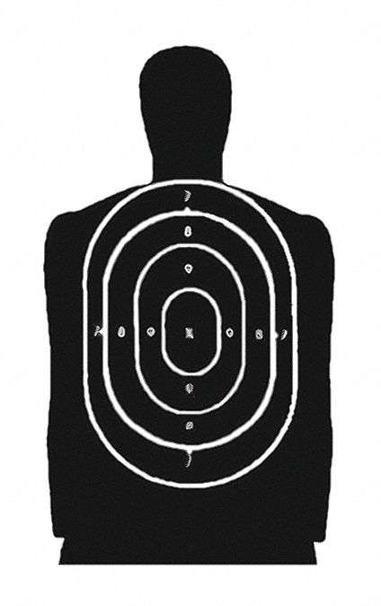 ACTION TARGET, Scoring And Qualification, Black, B-27 Silhouette Target ...