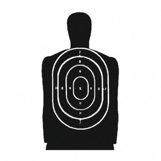 ACTION TARGET B-27 Silhouette Target: Scoring and Qualification, Black ...