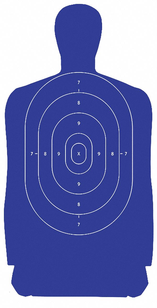 ACTION TARGET B-27 Silhouette Target, Blue, PK25 - 38NE94|B-27CB BLUE ...