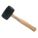 RUBBER MALLET, WOOD HANDLE, 20 OZ HEAD WT, 2 1/4 IN DIA, 4 IN HEAD L, 11 IN OVERALL L