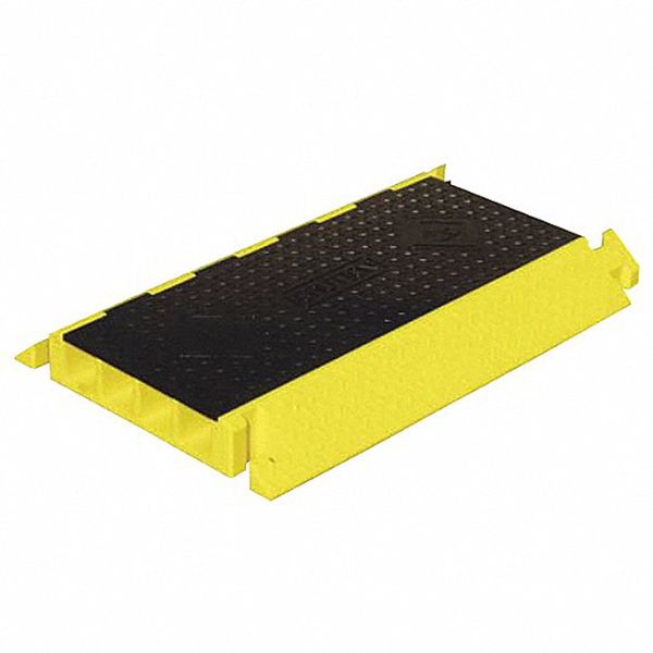 Cable Protector: 4 Channels, Hinged, 3 in Max Cable Dia, 24 in Wd, 4 in Ht, 36 in Lg, 20,200 lb/Axle