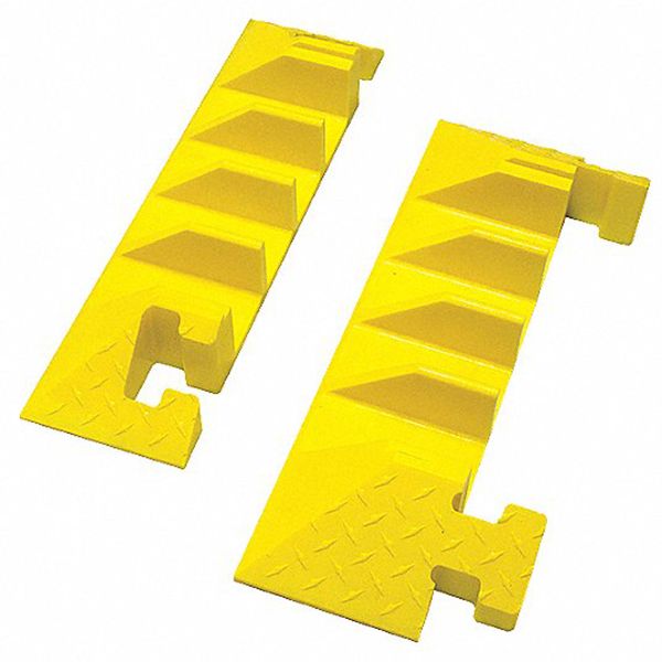 CABLE PROTECTOR END CAP, 4 CHANNELS, DROP OVER, 3 IN MAX CABLE D, 8⅜ X 4 X 24 IN