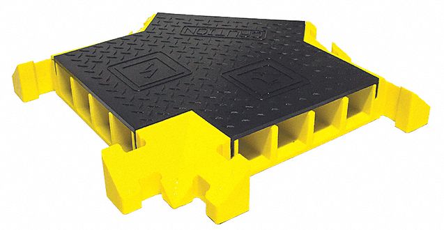 CABLE PROTECTOR 3-WAY CROSS, 4 CHANNELS, DROP OVER, 3 IN MAX CABLE D, 24 X 4 X 24 IN