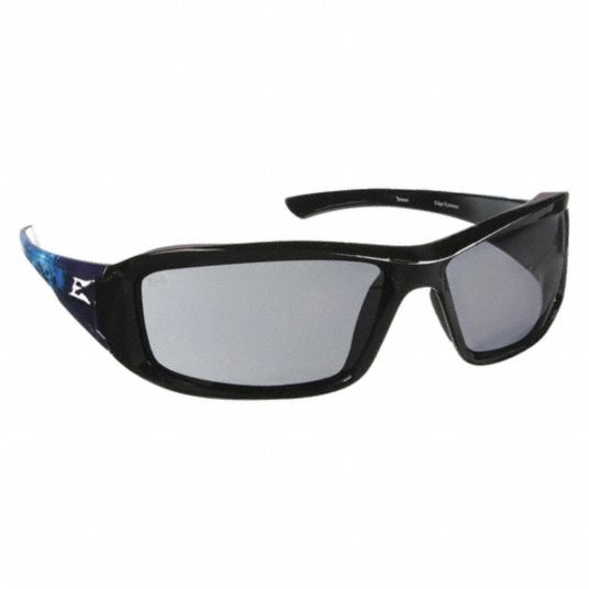 EDGE EYEWEAR Polarized Safety Glasses: Polarized, Wraparound Frame,  Full-Frame, Black, Black, Unisex