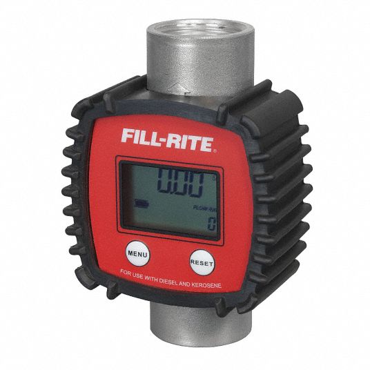 FILL-RITE Turbine 1 Electronic Flowmeter, Aluminum, 3 to 26 gpm