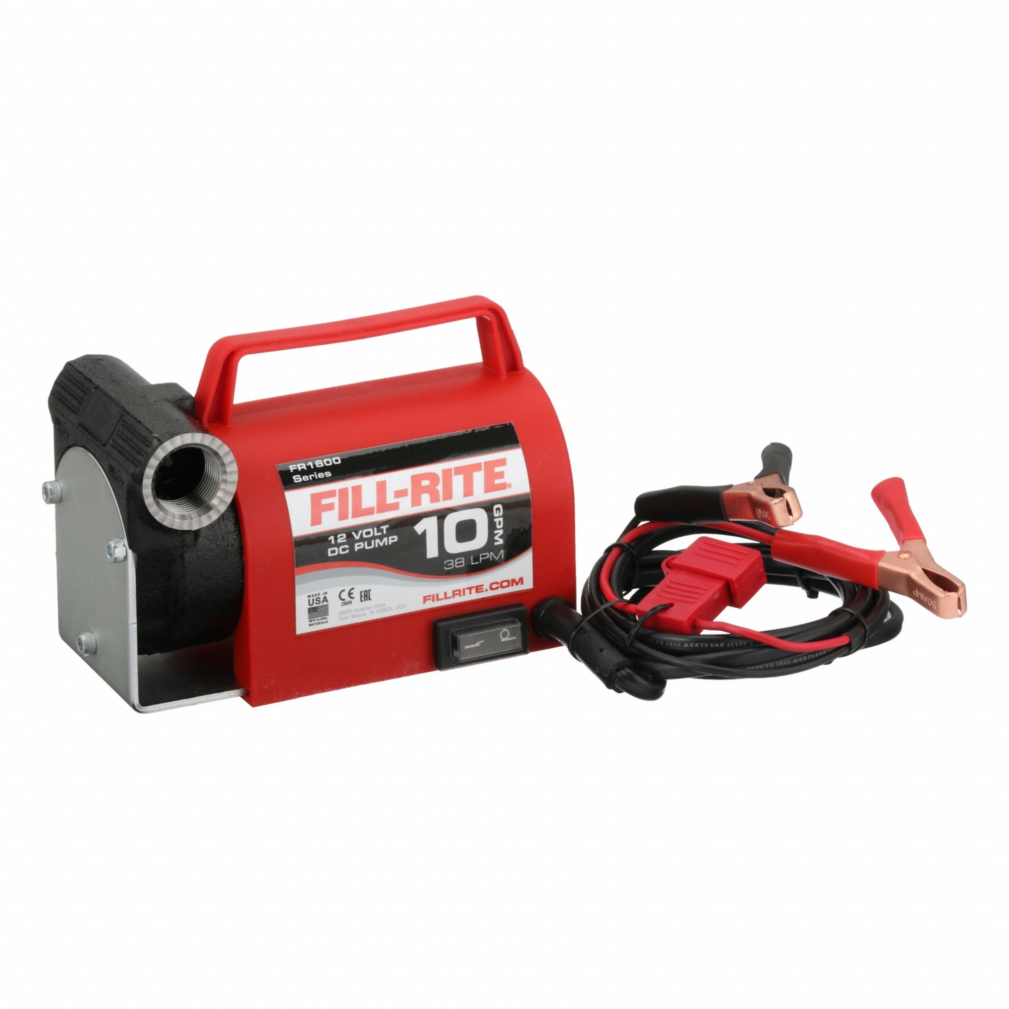 Electric Drum Pump: 12 V DC, 1/5 hp HP, 10 gpm Max. Flow Rate, Pump Only, Cast Iron, Foot