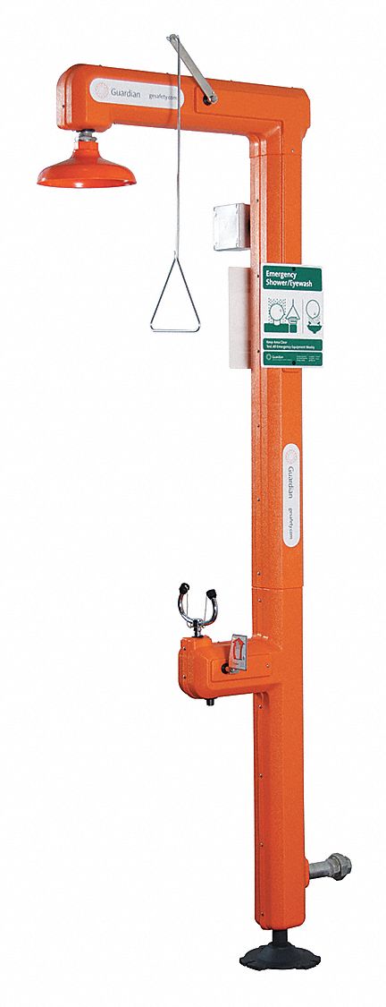 Shower with Eyewash: Floor Mnt, No Bowl, Galvanized Steel Pipe, 120 V AC, GFR3110