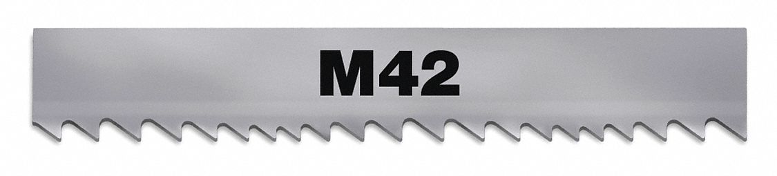 Band Saw Blade: Bi-Metal, M42, 21 ft 8 in, Variable Cutting Edge, 1 1/2 in Blade Wd, 3/4, M42