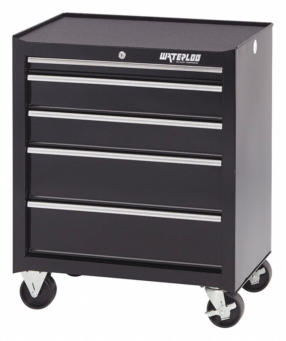 Waterloo Black Light Duty Rolling Cabinet 32 H X 26 W X 18 D