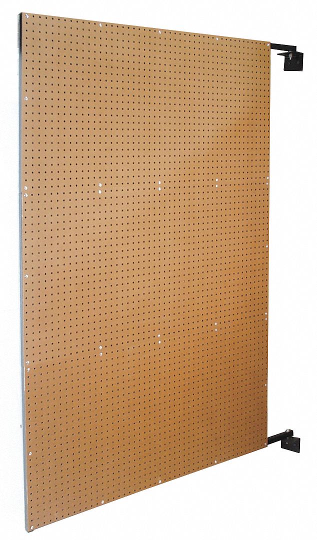 Pegboard Swing Panel: Round, 1/4 in Peg Hole Size, 72 in x 48 in x 1 1/2 in, Hardwood