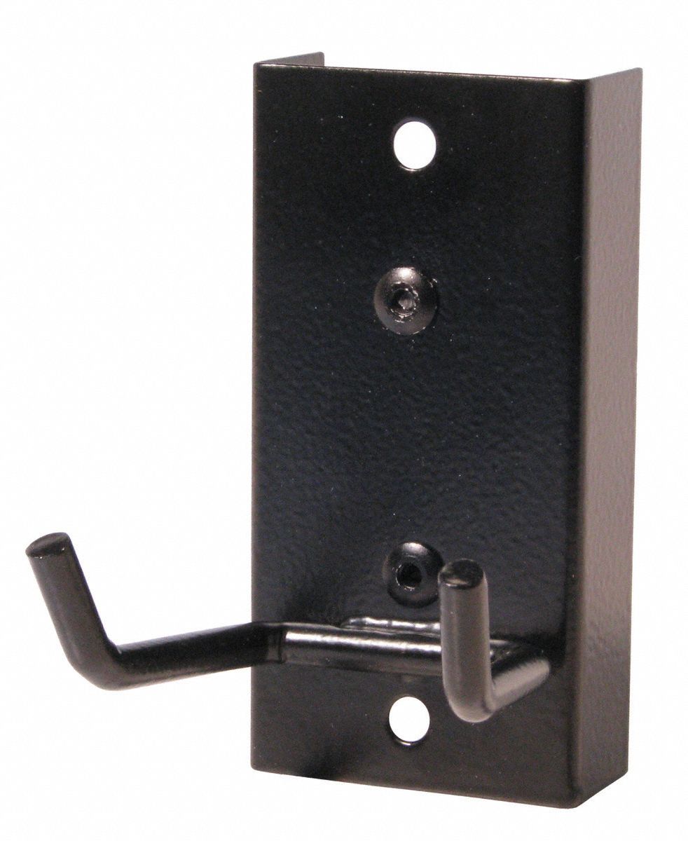Double Prong Tool Holder: Black, Steel, Hammers/Mallet/Wrench, 11 lb Total Load Capacity