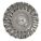 WIRE WHEEL BRUSH, TWISTED STAINLESS STEEL, 4 IN DIAMETER X ½ IN W, ¼ IN SHANK, 0.014 IN FILL