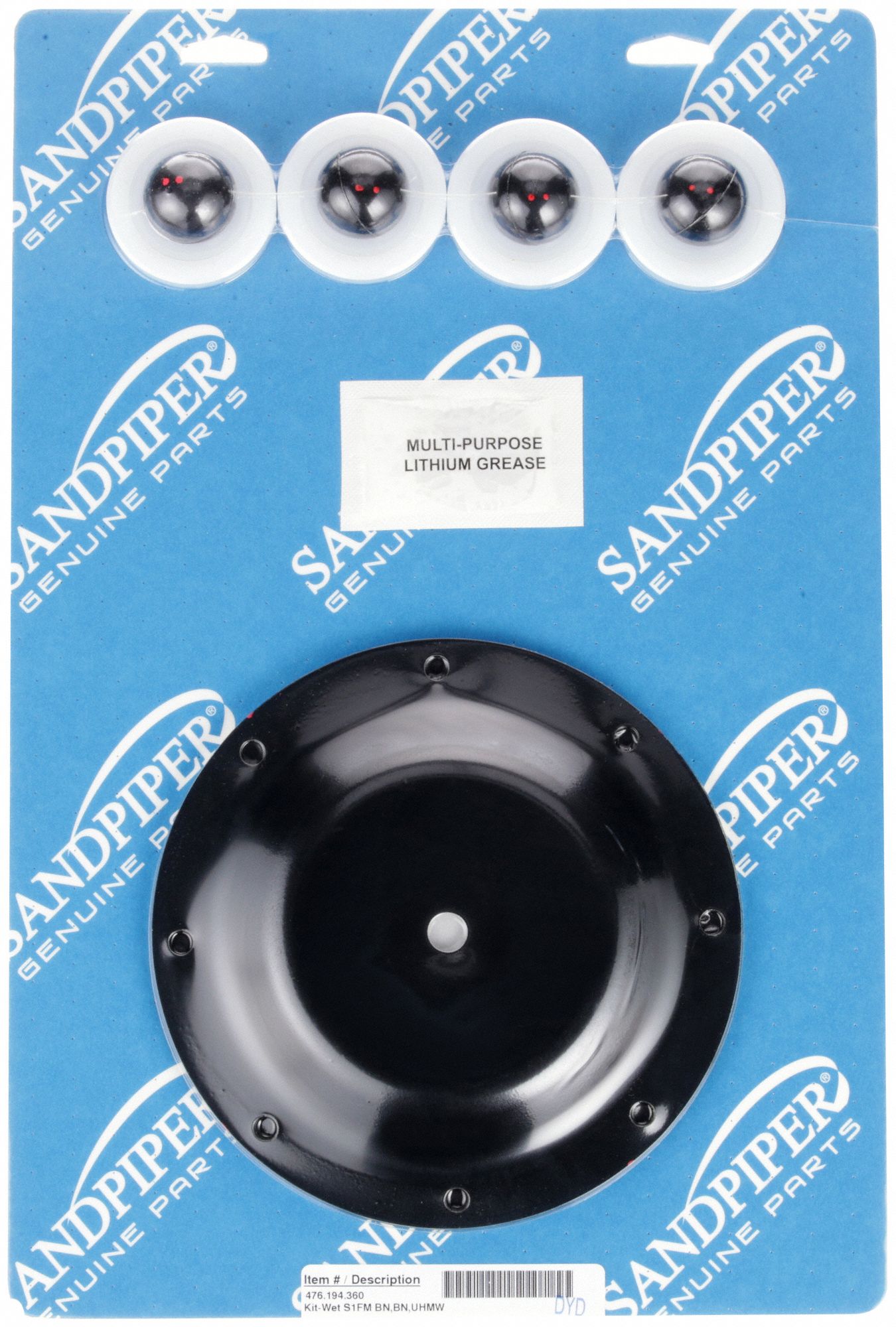 REPAIR KIT, FLUID END REPAIR KIT, AIR OPERATED DOUBLE DIAPHRAGM PUMP, FLUID, 476.194.360